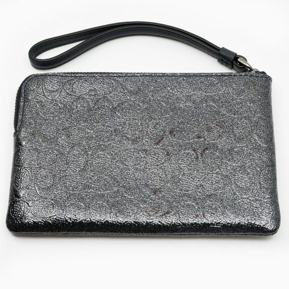 COACH Signature Embossed Patent Leather Wristlet - Picture 3 of 13
